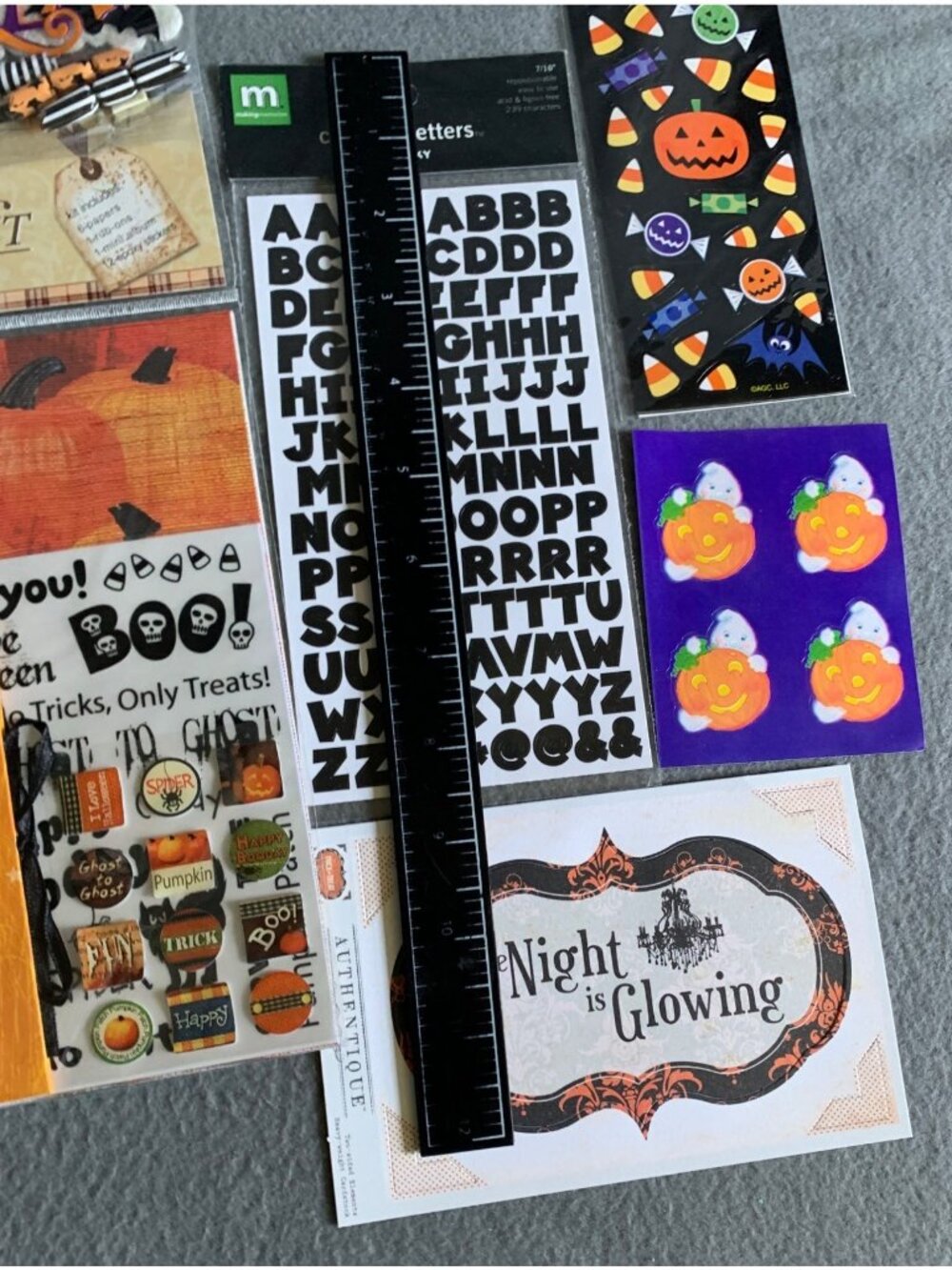 Halloween Scrapbook Kit Embellishments Stickers & Creative Letters - Picture 6 of 10